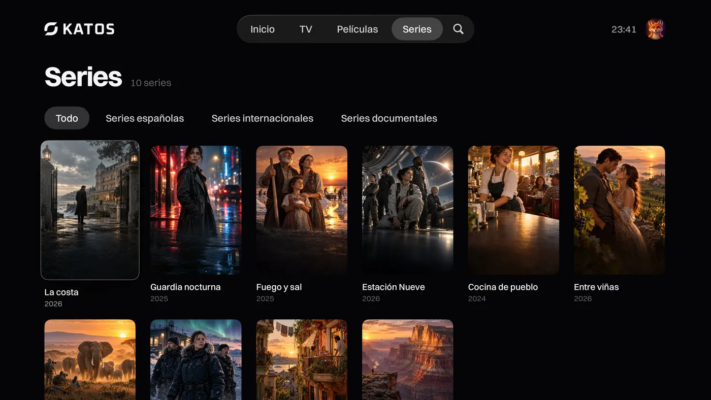 Katos en Apple TV: la página de una serie con sus temporadas y episodios