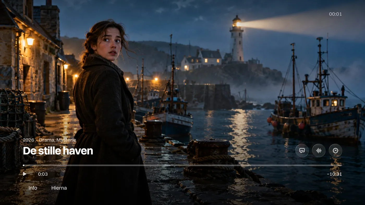 Katos op Apple TV: een film die speelt, met de bediening van de speler