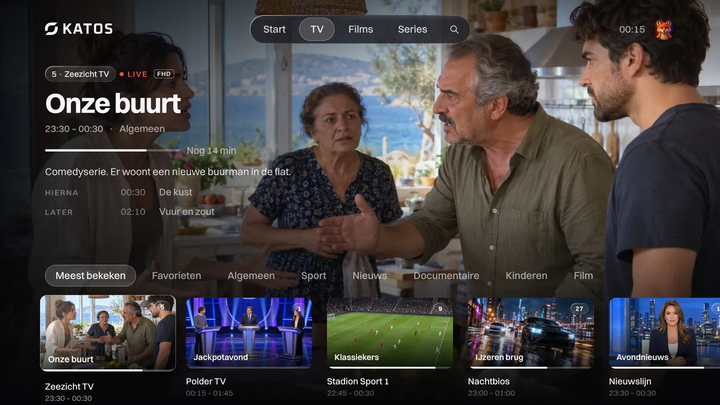 Katos op LG-tv’s: het tabblad TV, met livezenders en wat er nu op is